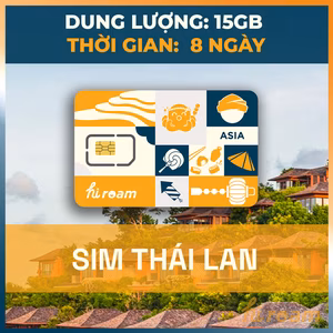 SIM Thái Lan AIS 15GB - 8 Ngày không giới hạn 384kbps