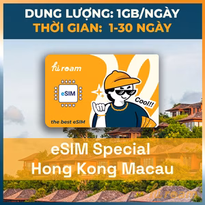 eSIM Hong Kong Macao 1 GB/Ngày UNLIMITED 5Mbps