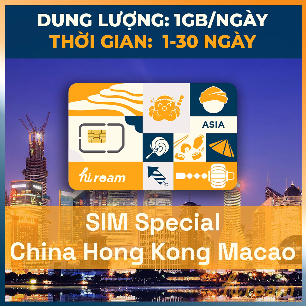 SIM Trung Quốc Hong Kong Macao - không chặn TIKTOK