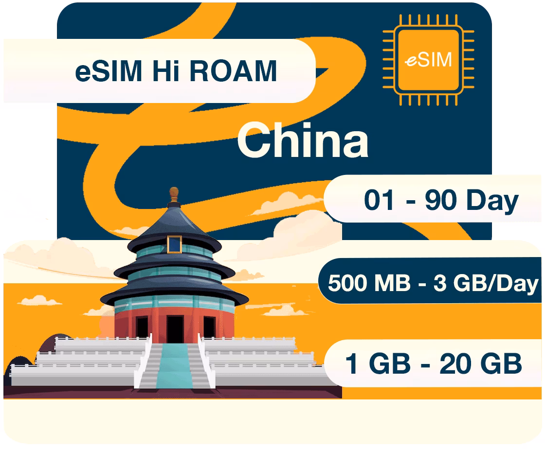 eSIM Trung Quốc, Hong Kong & Macao - Không chặn TikTok