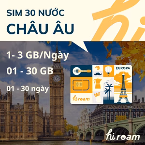SIM Châu Âu 30 Nước
