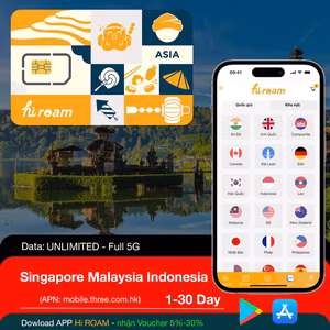 SIM Singapore Malaysia Indonesia - Tỷ GB