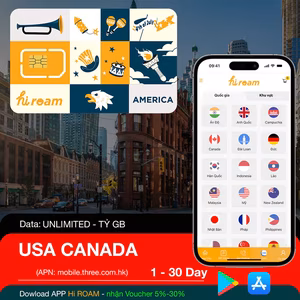 SIM 5G Mỹ Canada Unlimited
