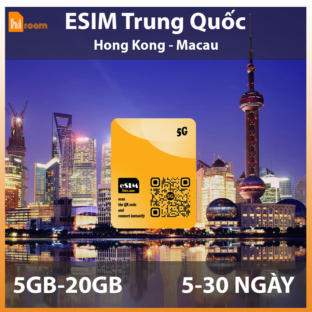 eSIM Trung Quốc, HongKong, Macau